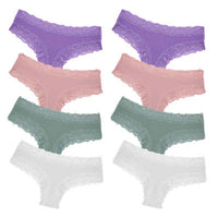 Rib Cotton Underwear Lace Sexy Pure Mid-waist French Style Women's Briefs