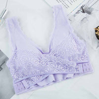 European And American Gathered No Steel Ring Bra Set