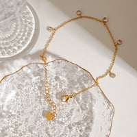Stainless Steel All-match Zircon Anklet