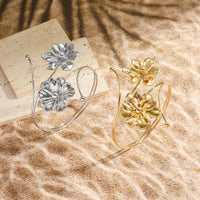 European And American Personalized Exaggerated Metal Flowers Openings Armband Bracelet