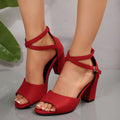 New Chunky Heel Sandals Women's European And American