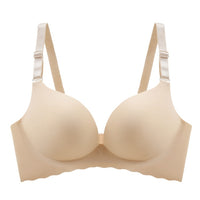 Women's Pure Color All-matching Macarons One Piece Underwear Bra-free