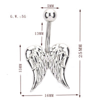 Hypoallergenic Simple Wing Diamond Navel Nail