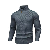 Stand Collar Classic Twisted Pullover Sweater
