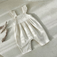 Embroidered Flower Jumpsuit For Baby Girls