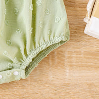 Baby Girl Puff Short Sleeve Rompers Jumpsuit Bow Suit