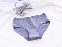 Cartoon Print Mid-waist Girls Cotton Triangle Bottom