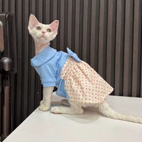 Hairless Cat Polka Dot Bow Skirt