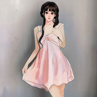 Women's Fashion Simple Camisole Nightdress Homewear Suit