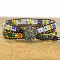 Jagged Stone Crystal Wrapped Bracelet Bohemian Style