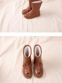 Cartoon Animals Children snow boots Genuine Leather rabbit