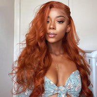 Women's Long Curly Hair Mid-length Large Wave Front Lace Synthetic Wigs