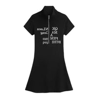 Sexy Low-Cut Zipper A-Line Skirt Hepburn-Style Petite Skirt