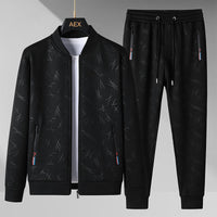 Mens Stand-Up Collar Sportswear Casual Two-Piece Set
