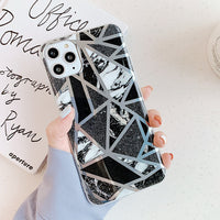 Geometric mosaic marble phone case