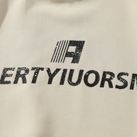Street Letter Print Loose Hooded Sweater