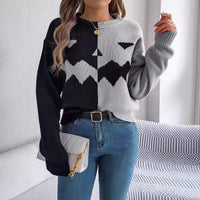 Ghost Pumpkin Contrast Color Long Sleeves Pullover