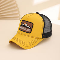 Men's Patchwork Sunset Mountain Mesh Baseball Cap, Fashionable And Casual Baseball Cap, Spring And Summer Outdoor Travel And Sports