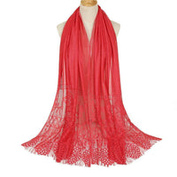 Solid color hollow scarf