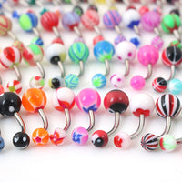 Mixed Color Acrylic Navel Ring Set