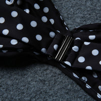 Black and white wave dot cross bikini