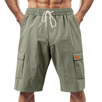 Loose Sports And Leisure Solid Color Linen Drawstring Shorts