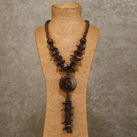 Retro Bohemian Ethnic Style Necklace Handmade Coconut Shell Multi-layer