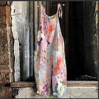Sweet Little Print Retro Wide-leg Women's Jumpsuit