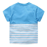 Boys And Girls Cotton Summer Cute Contrast Short-Sleeved Top