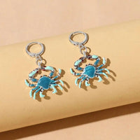 Women Earrings Elegant Crab Shape Earrings Glossy Metal Dangle Earring Crab Shape Drop Earring Party Hook Earrings Jewelry