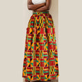 African-print A-line Skirt With Pockets
