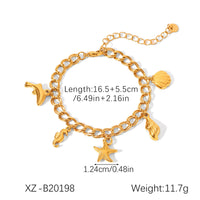 Starfish Shell Marine Element Stainless Steel Bracelet