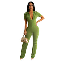 Women's Casual Short Sleeved Jumpsuit