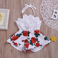 Rose White Jumpsuit with sling