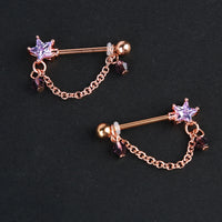 Metal color diamond breast nail