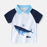 Children's Lapel Casual Slim Short Sleeve T-shirt