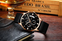 Men's Waterproof Luminous Multi-functional Diamond Quartz Watch