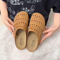 Women's Thick-soled Boken Toe-cap Half Slippers