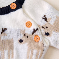 Autumn and winter boys and girls cartoon Christmas elk baby romper