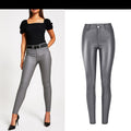Women's body leather pants denim pants