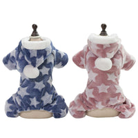 Plush thick four-legged dog clothes