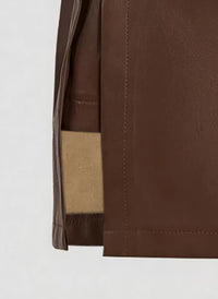 Womens Solid-Color Faux Leather Mini Skirt With Metal Buttons