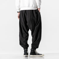 Male Plus Size Chubby Drawstring Leg Tied Lantern Pants