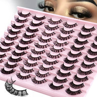 30 Pairs Of Thick Natural DD Chemical Fiber Russian Curly False Eyelashes