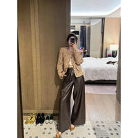 Gold Sequined Coat Tweed Padded Top