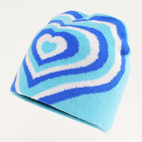 Color Matching Rainbow Love Knitted Hat Printed Pullover Fashion Woolen Hat