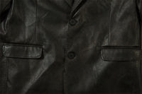 American Solid Color PU Leather Suit Jacket Men