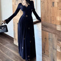Sexy Pleated Rhinestone Embellished Half Open Neckline Dress For Women