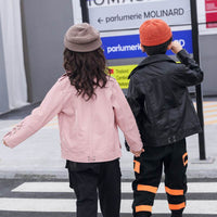 Children's Leather Fashion Boys And Girls Motorcycle