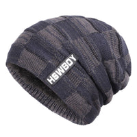 Autumn And Winter Men's Plus Fluff Knitted Hat Headband Warm Velvet Hat